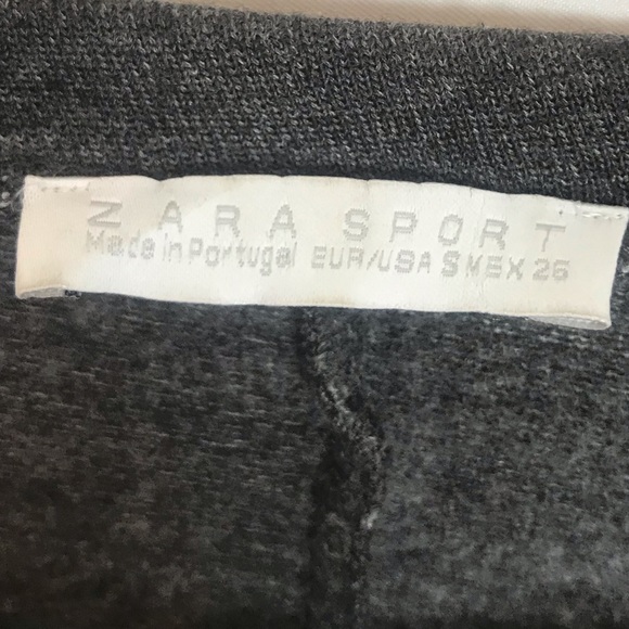 Zara Sport Grey Fleece Hi Low Crewneck Sweatshirt Small - Picture 8 of 8
